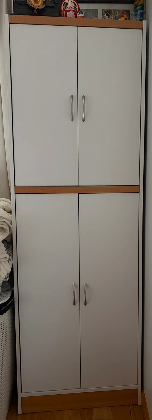 White Storage Cabinet with Doors