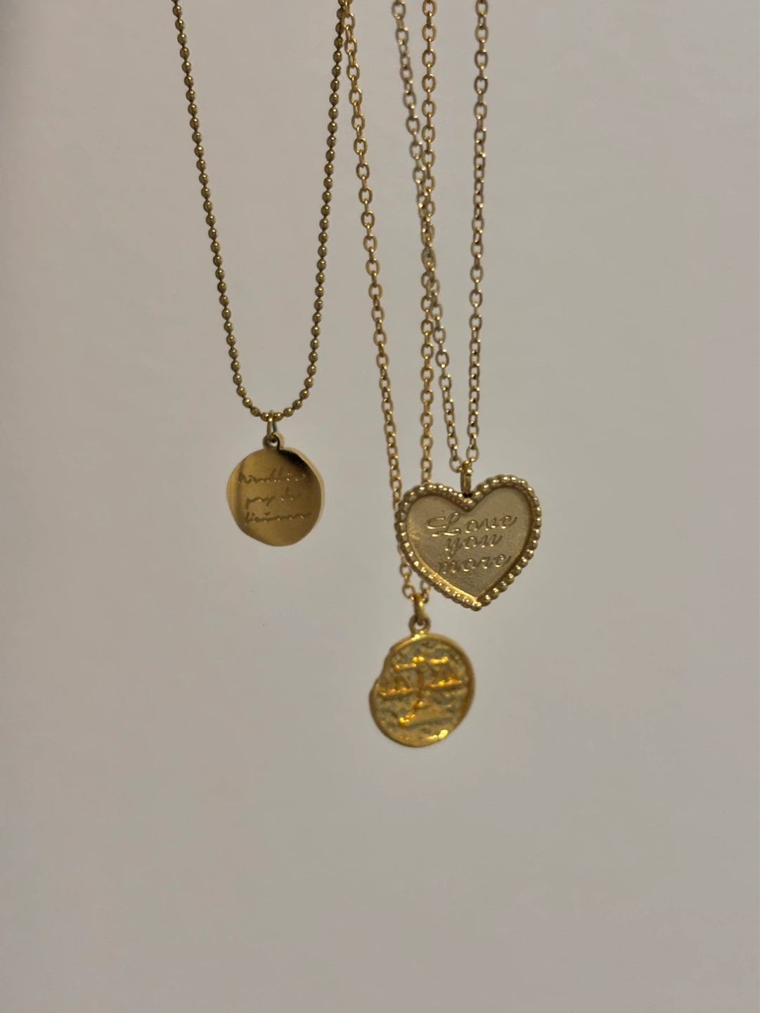 Gold Tone Layered Necklaces Set