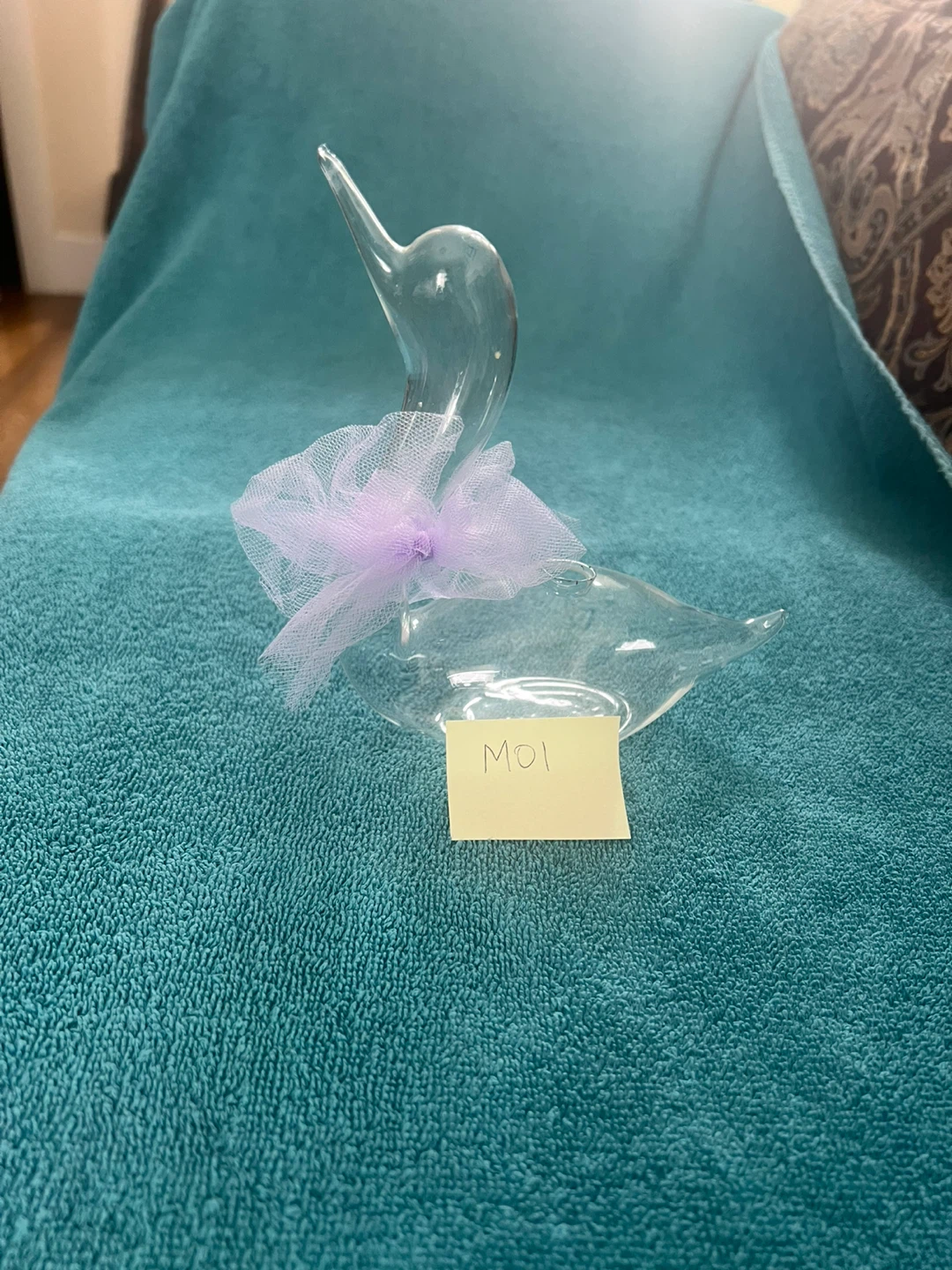 Clear Glass Swan Single Flower Vase - photo 2