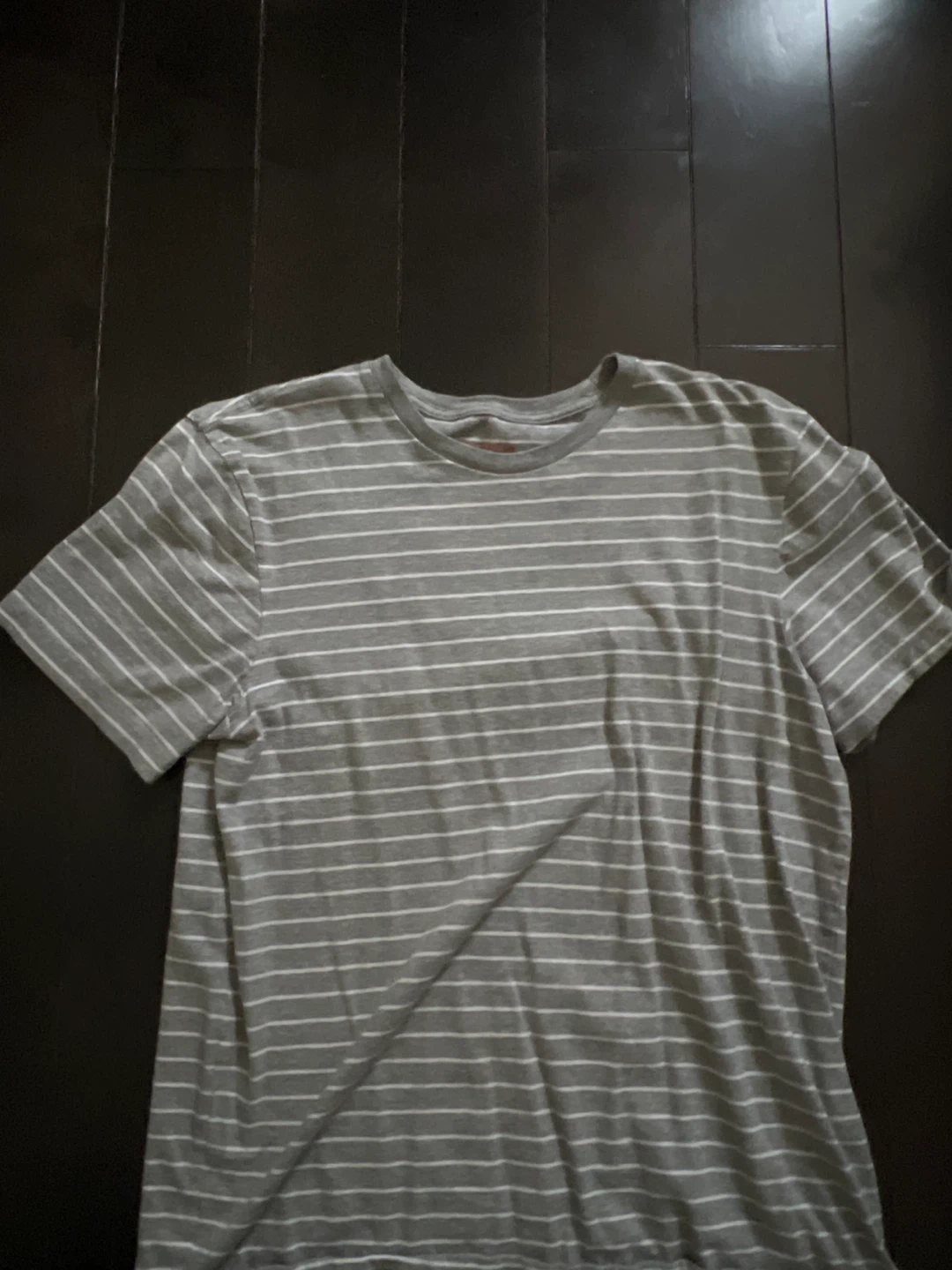 Grey & White Striped T-Shirt