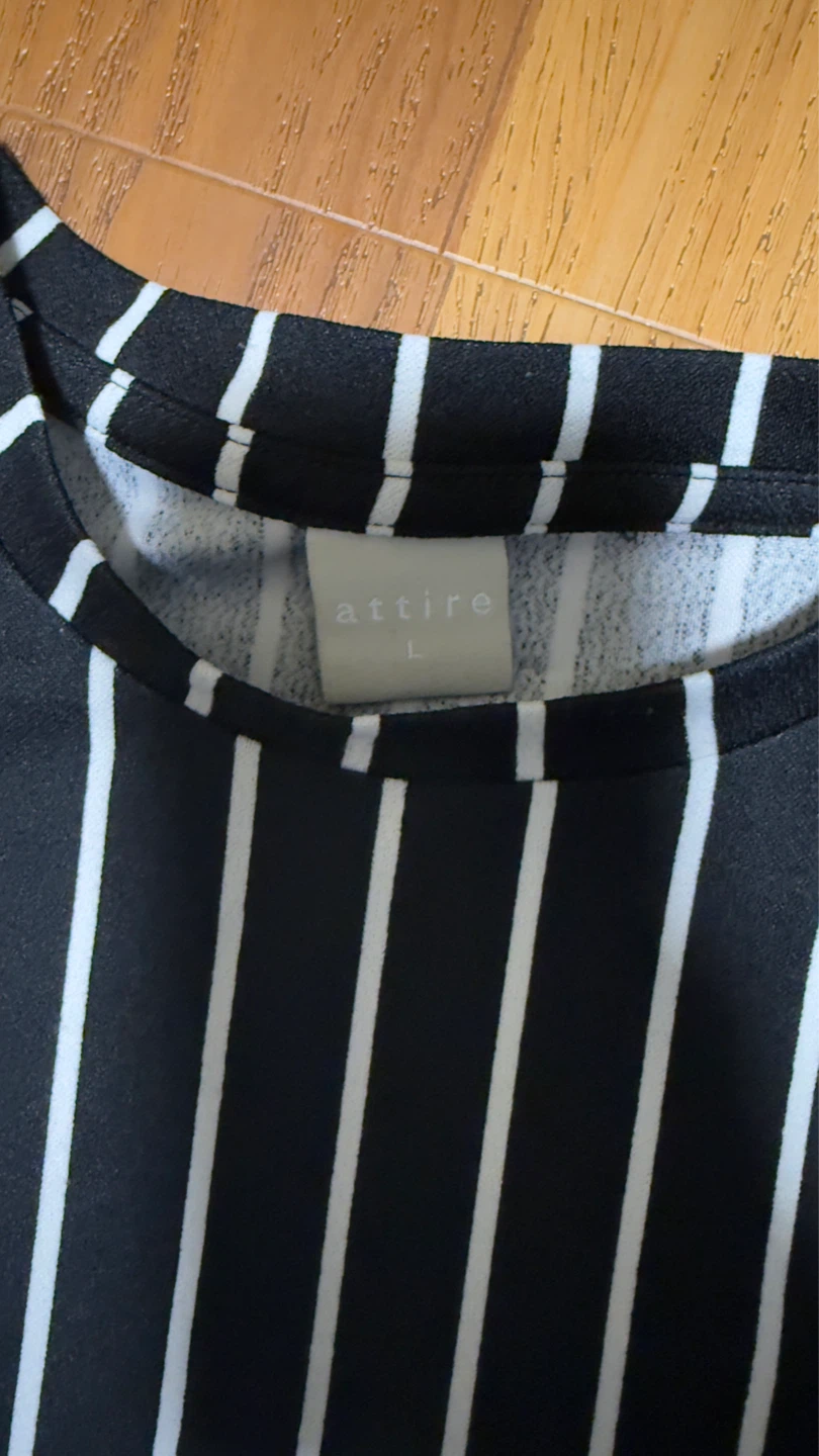 Attire Striped T-Shirt - Black/White - Size L - photo 2