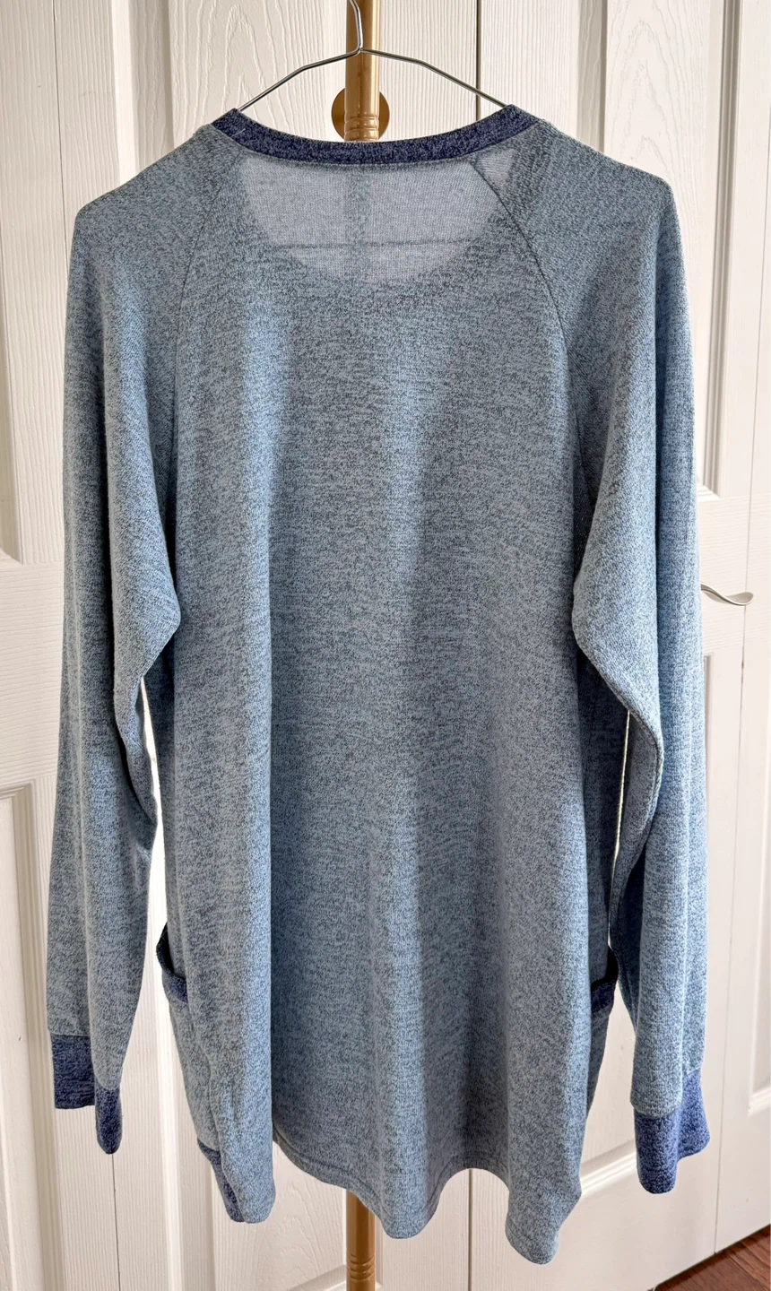 Light Blue Long Sleeve Top with Pockets - photo 2
