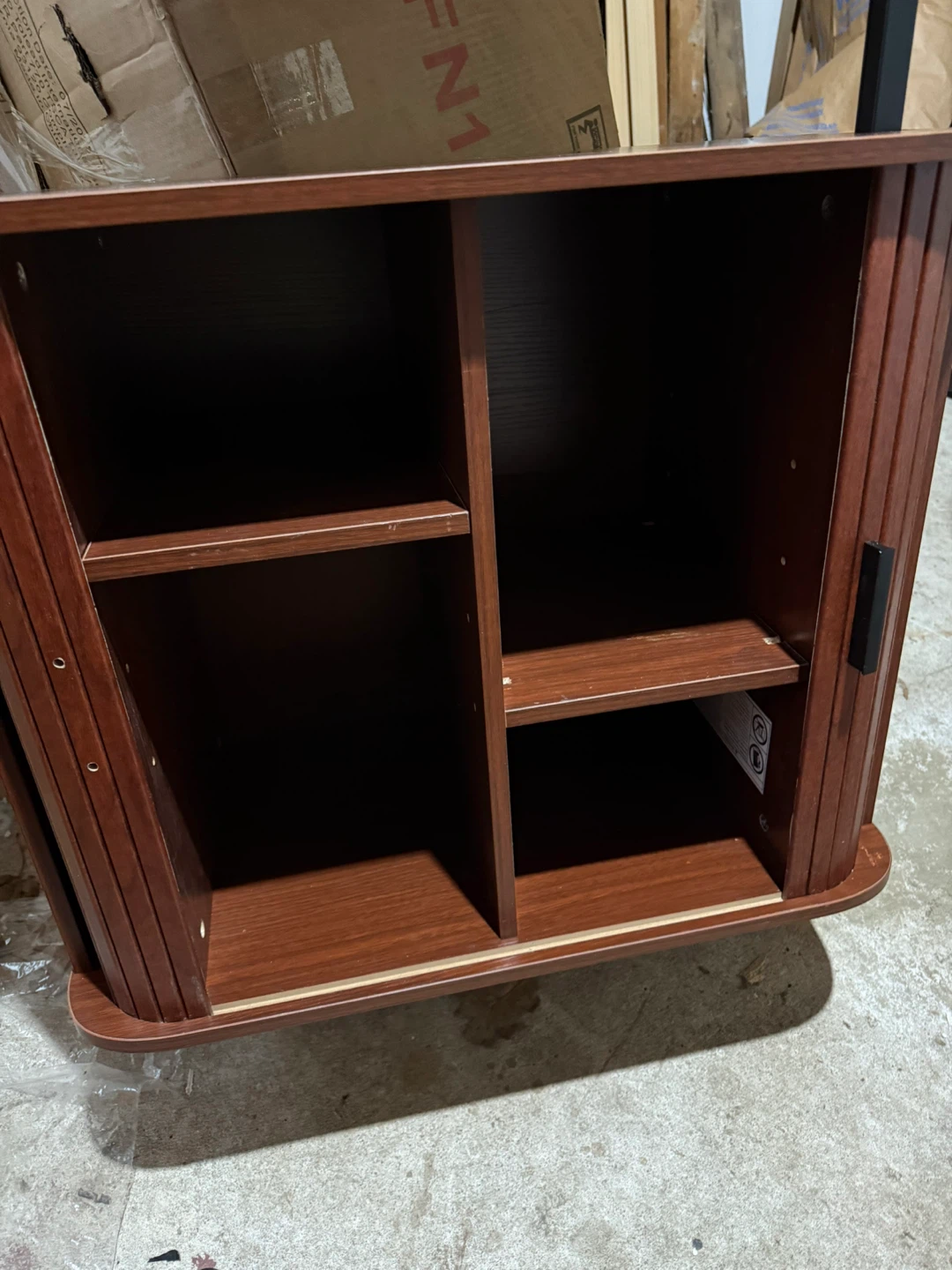 Cherry Wood Finish Storage Cabinet with Shelving - photo 2