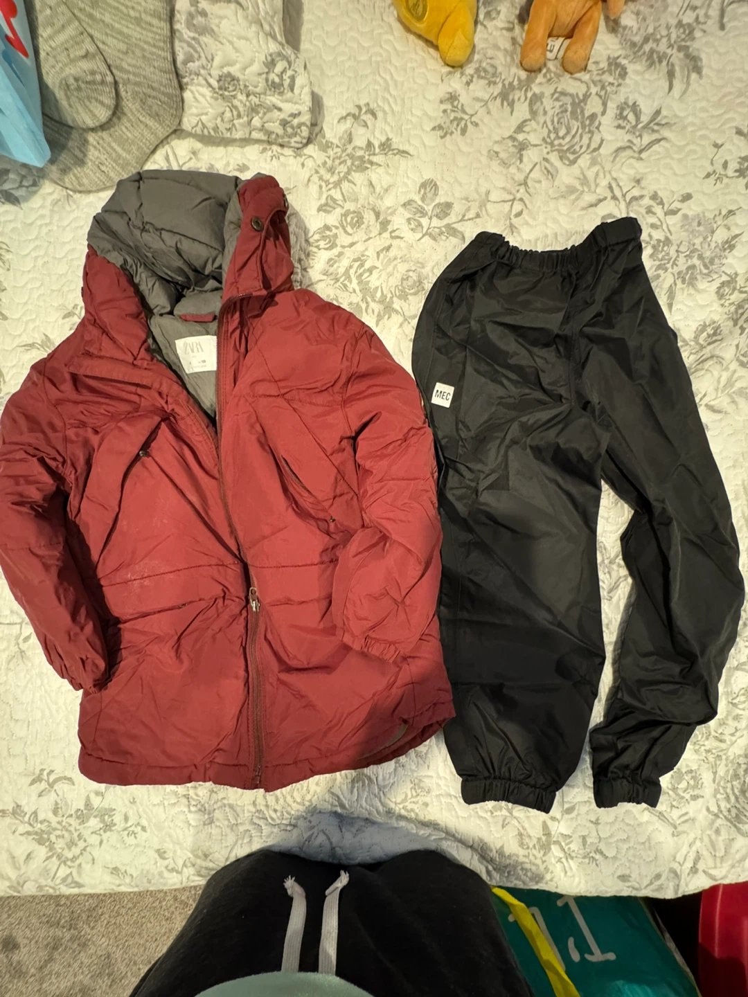 8T Zara Kids Red Puffer Jacket & MEC Pants