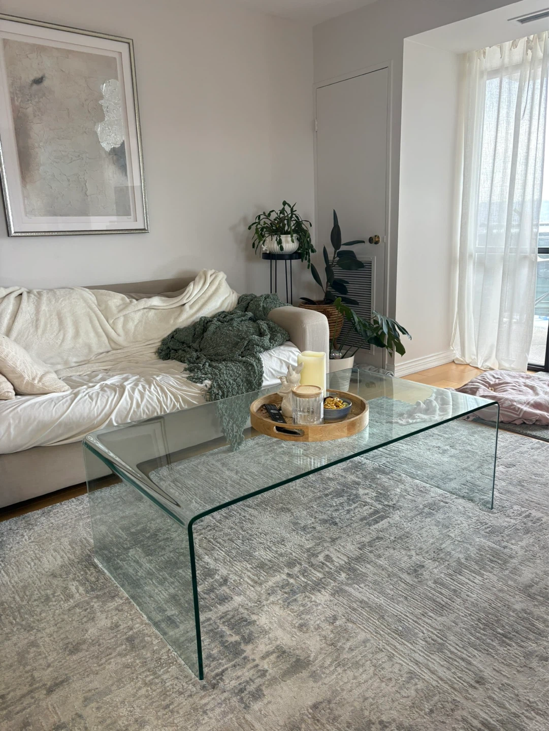 Clear Glass Waterfall Coffee Table - photo 2