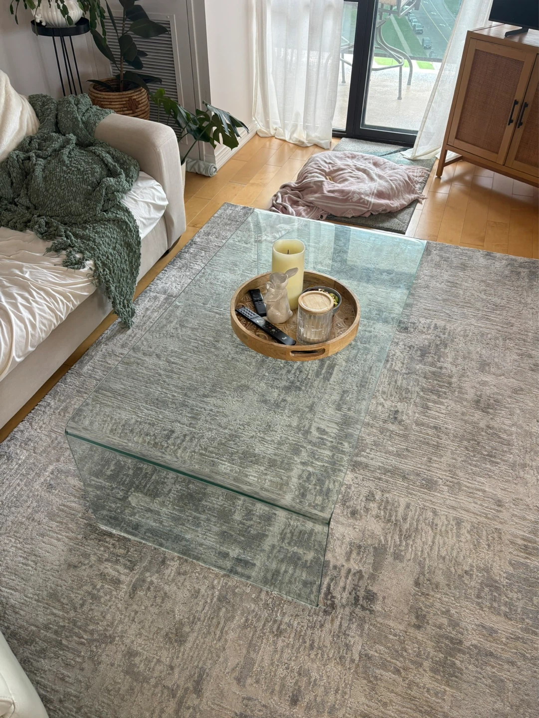 Clear Glass Waterfall Coffee Table - photo 3