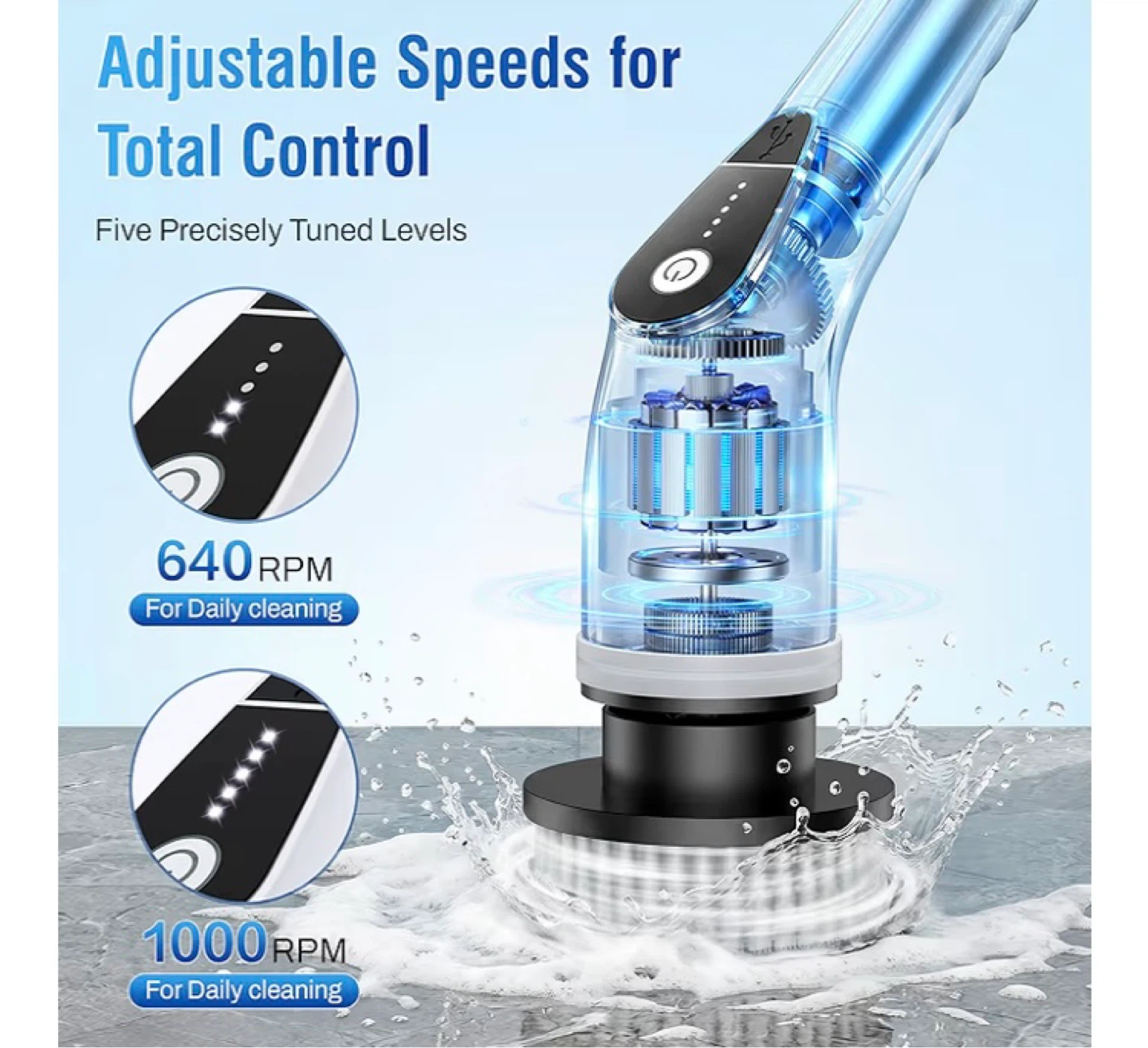 Electric Spin Scrubber - Adjustable Handle - photo 3