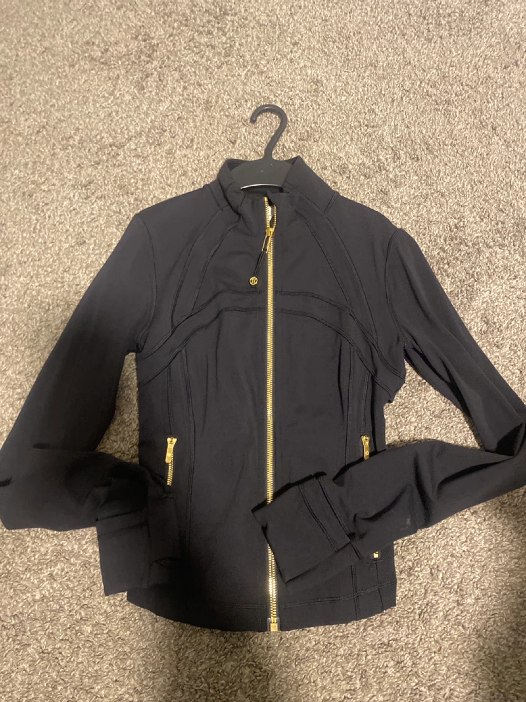 Lululemon Black Jacket with Gold Zippers Size Small