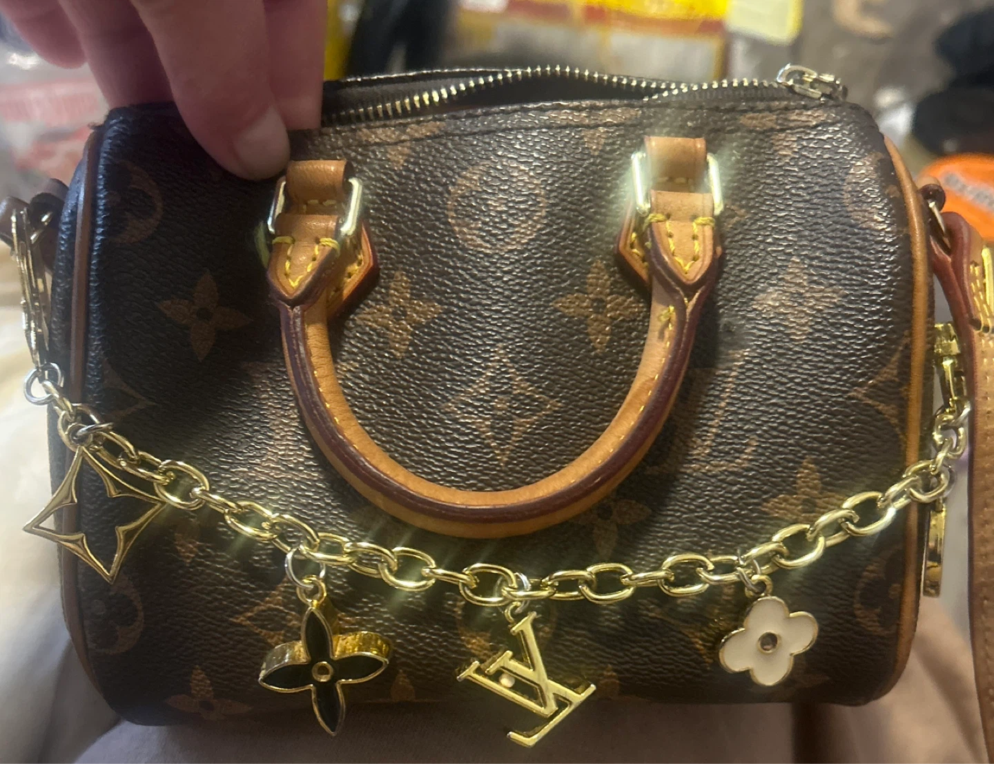 Louis Vuitton Monogram Mini Speedy Charm Chain Bag - photo 3