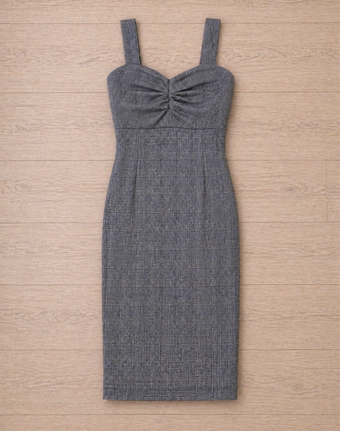 Suzy Shier Grey Plaid Sleeveless Midi Dress - photo 2