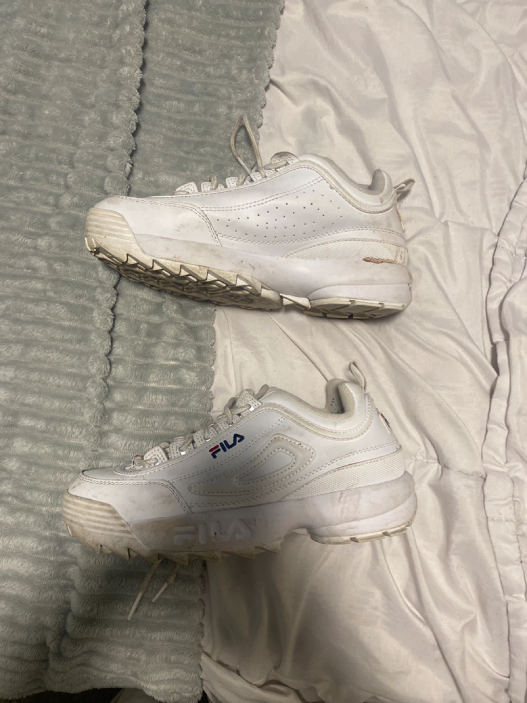 White Fila Disruptor II Shoes