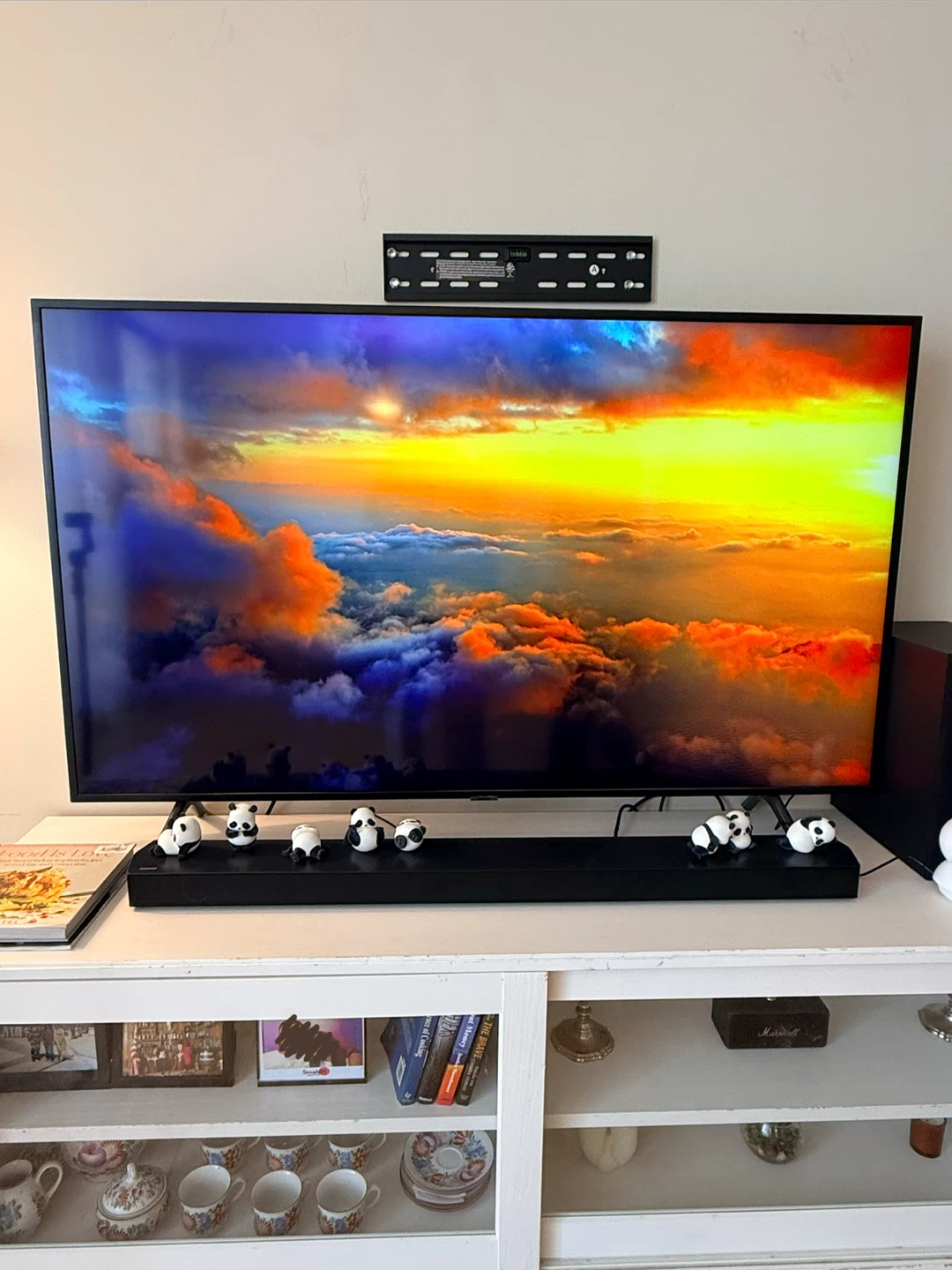 White TV Stand/console Glass Doors - photo 4