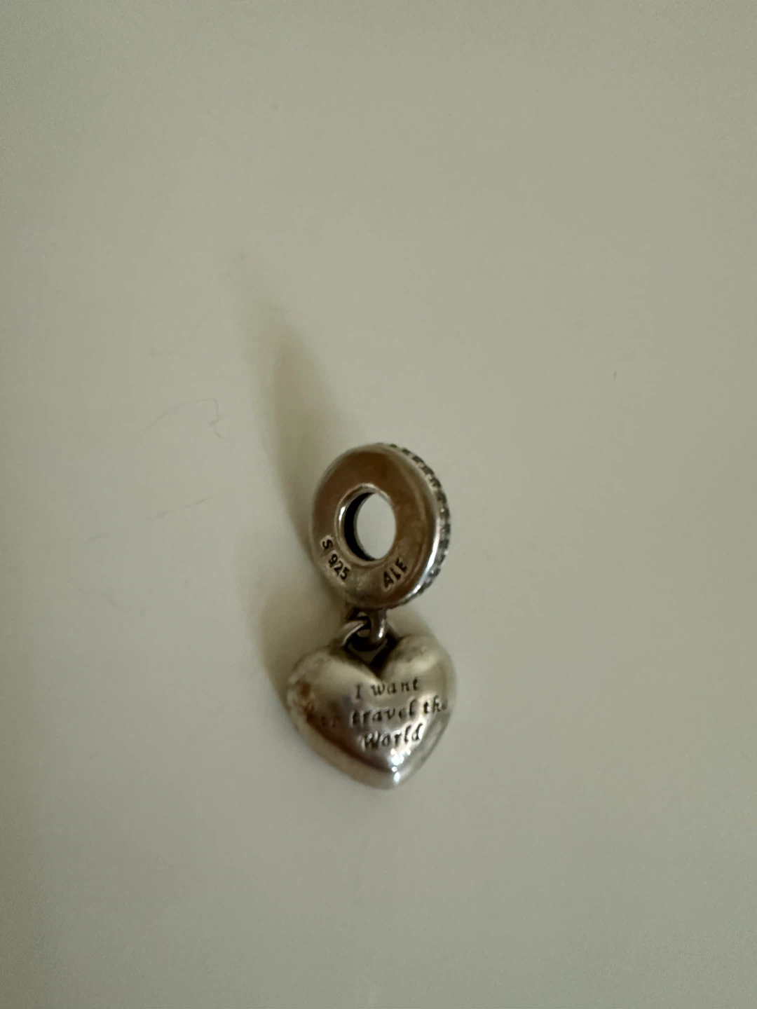 Pandora "With You" Heart Dangle Charm S925 ALE