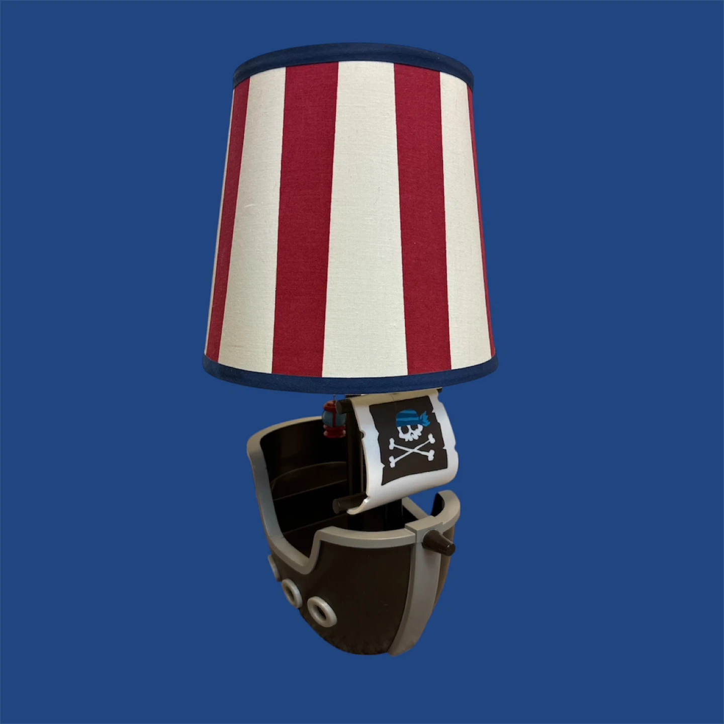 Pirate Ship Lamp with Red and White Stripes