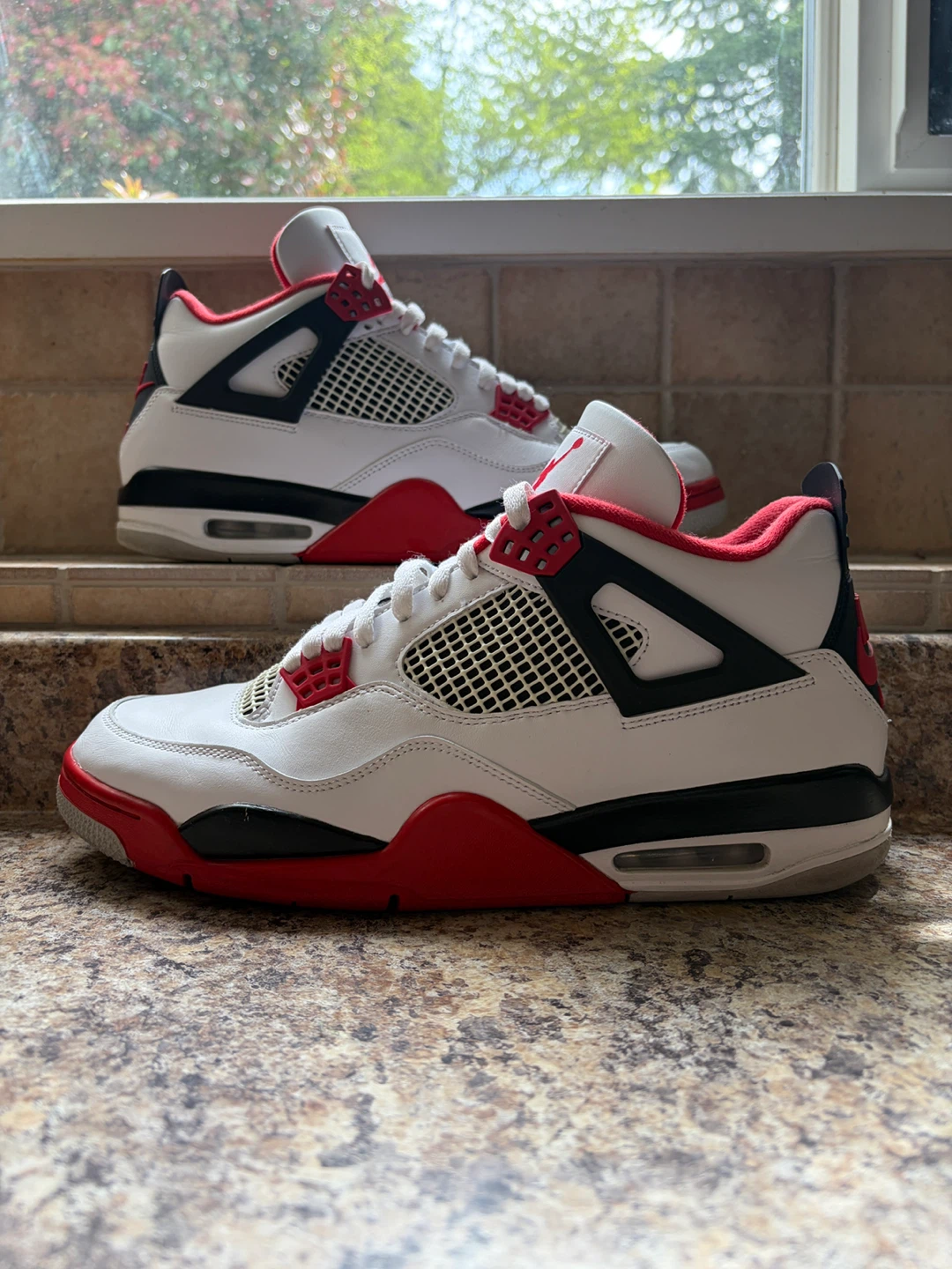 Nike Air Jordan 4 Retro White Red Black Sneakers
