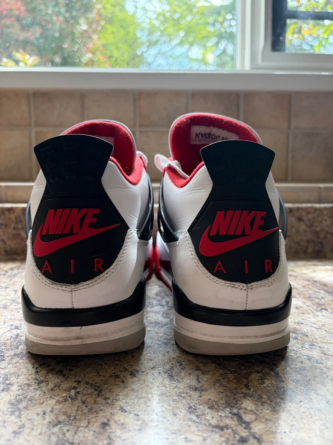 Nike Air Jordan 4 Retro White Red Black Sneakers - photo 2