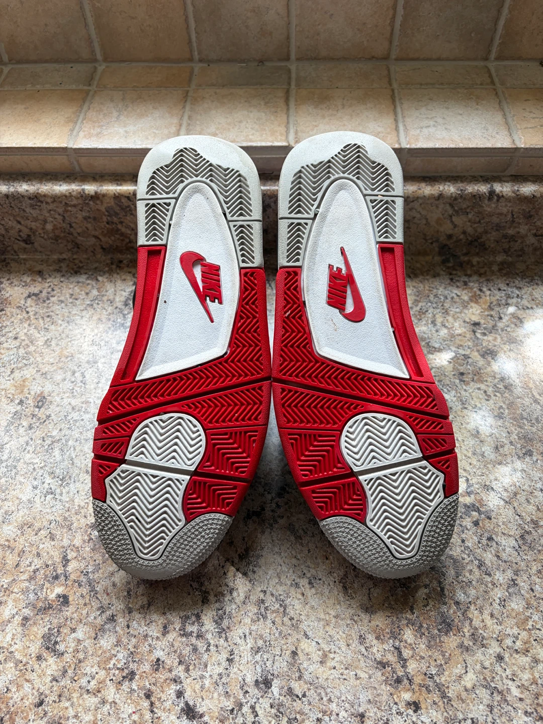Nike Air Jordan 4 Retro White Red Black Sneakers - photo 5