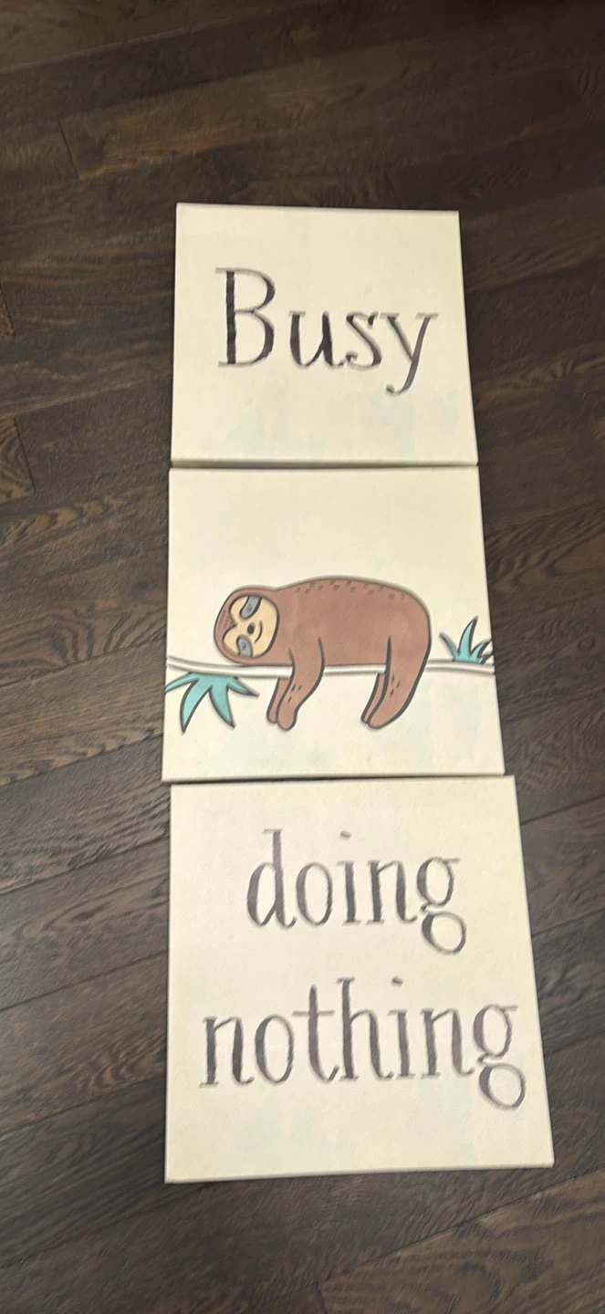 Canvas Art Set - Busy Doing Nothing Sloth - photo 4