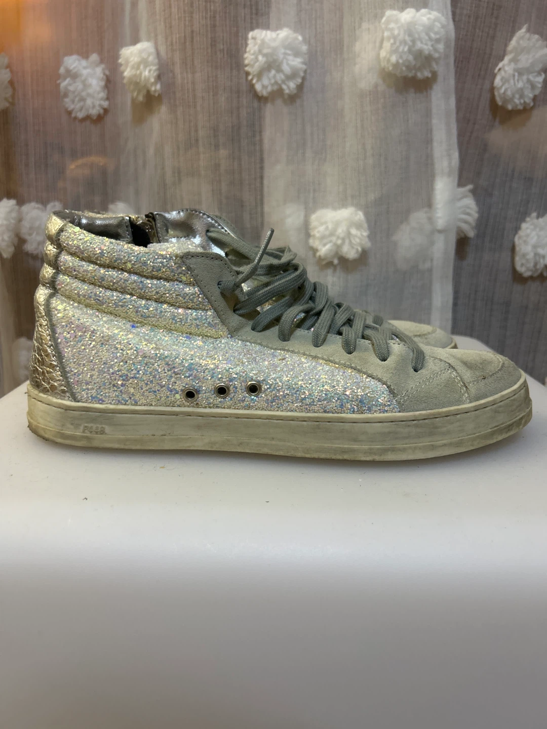 P448 Glitter High-Top Sneakers