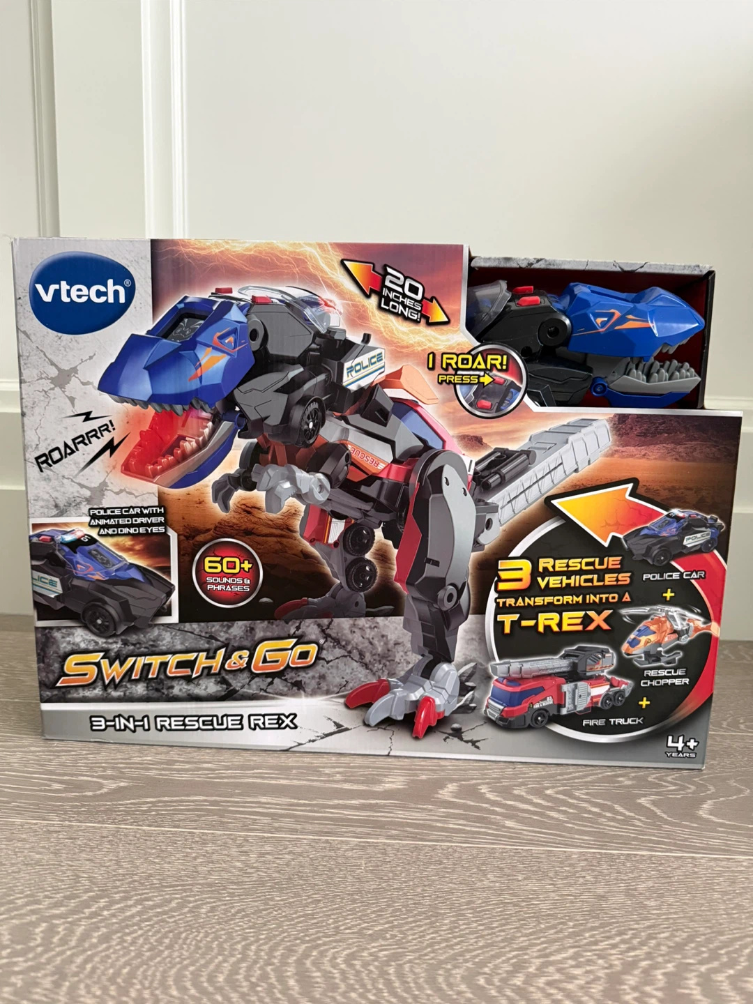 New VTech Switch & Go 3-in-1 Rescue T-Rex Toy
