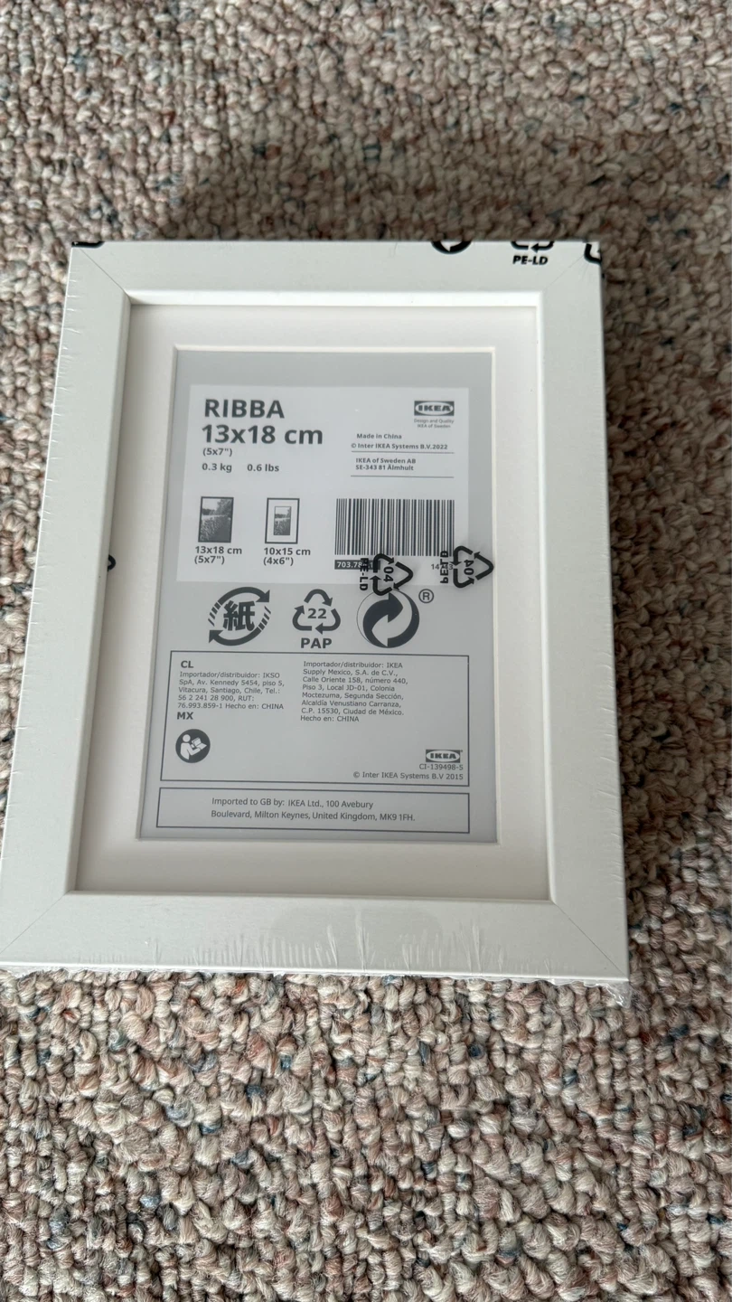 IKEA RIBBA White Picture Frame 13x18 cm (5x7")