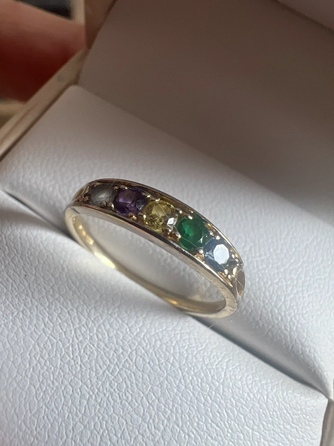 Sterling Silver Ring with 5 Gemstones