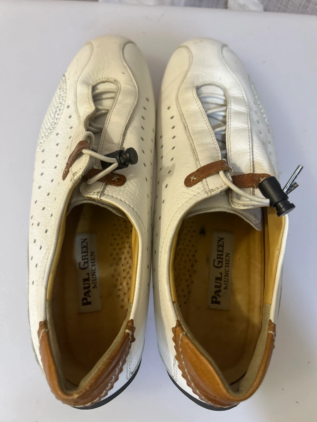 Paul Green White Leather Perforated Driving Moccasins - photo 5