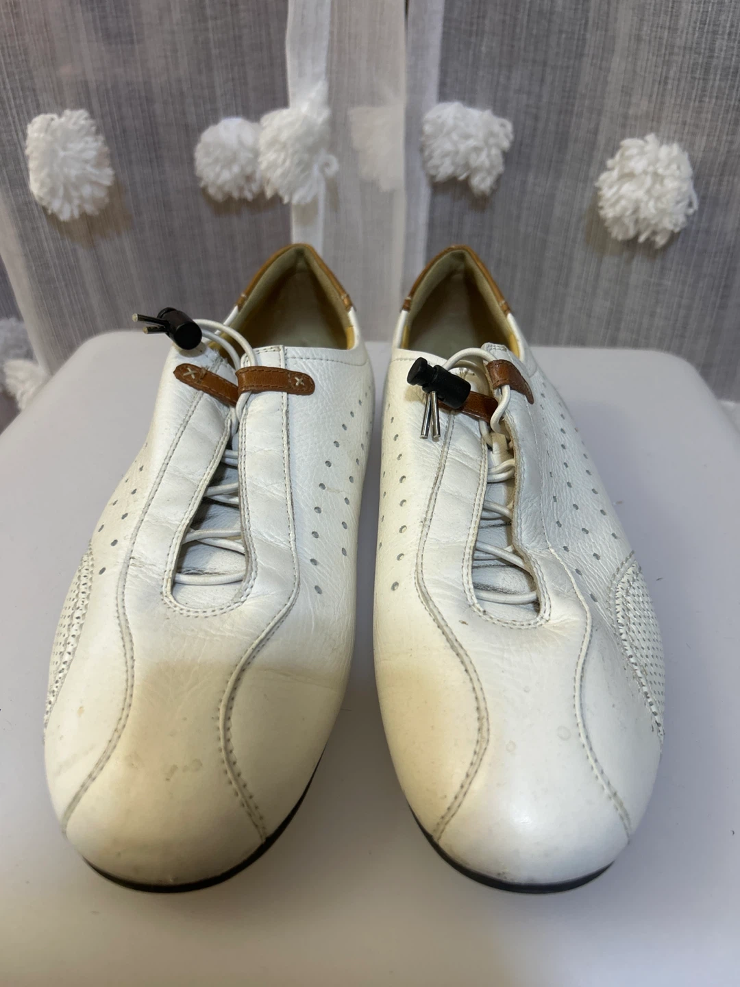 Paul Green White Leather Perforated Driving Moccasins - photo 3