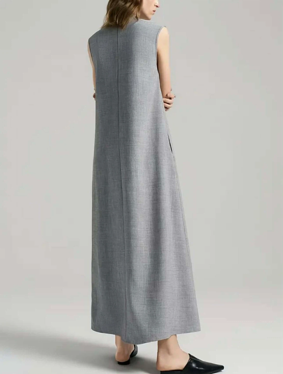 Sleeveless Grey Maxi Dress - photo 4