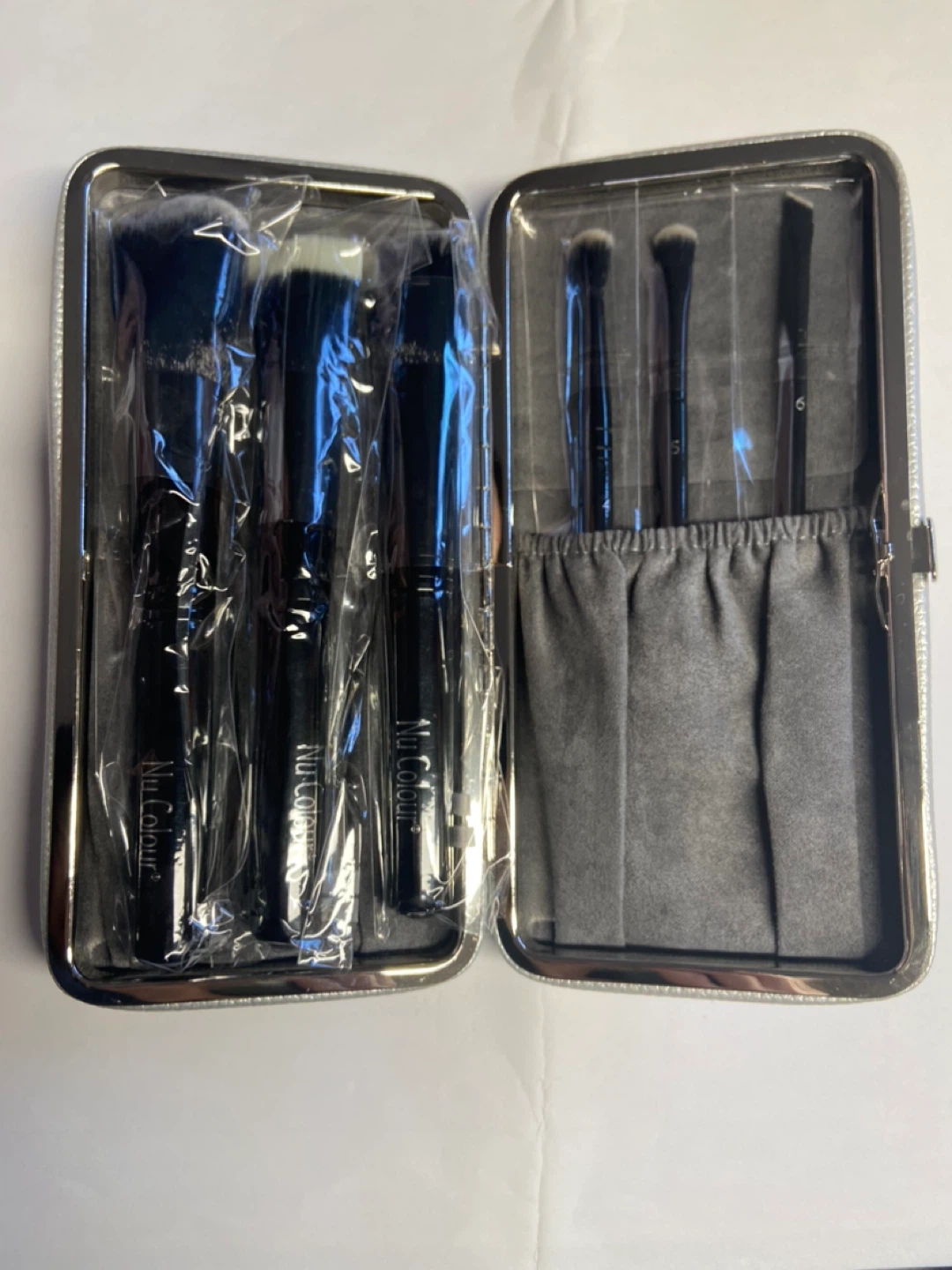 Nu Colour Makeup Brush Set with Silver Case