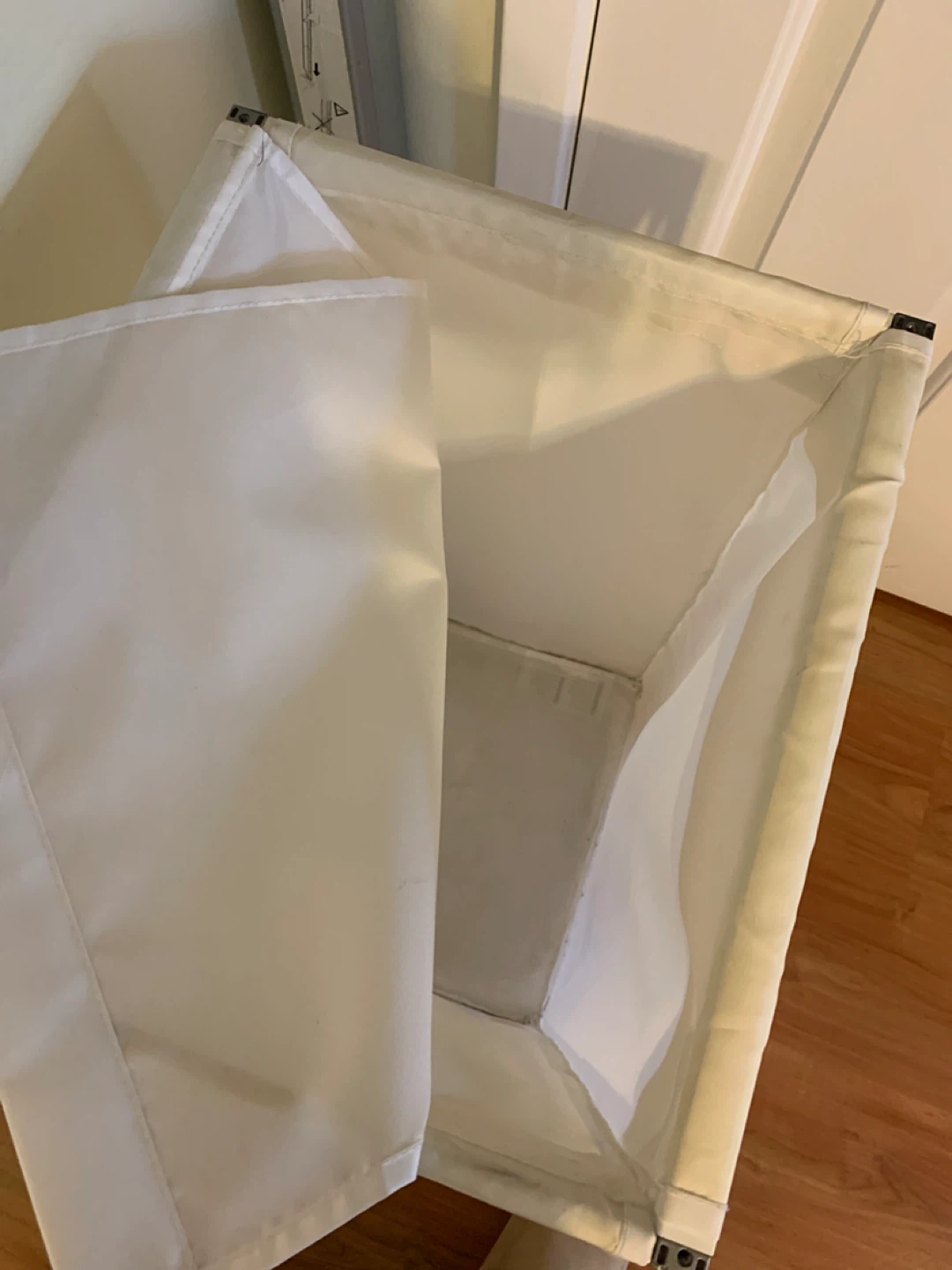 White Collapsible Laundry Hamper