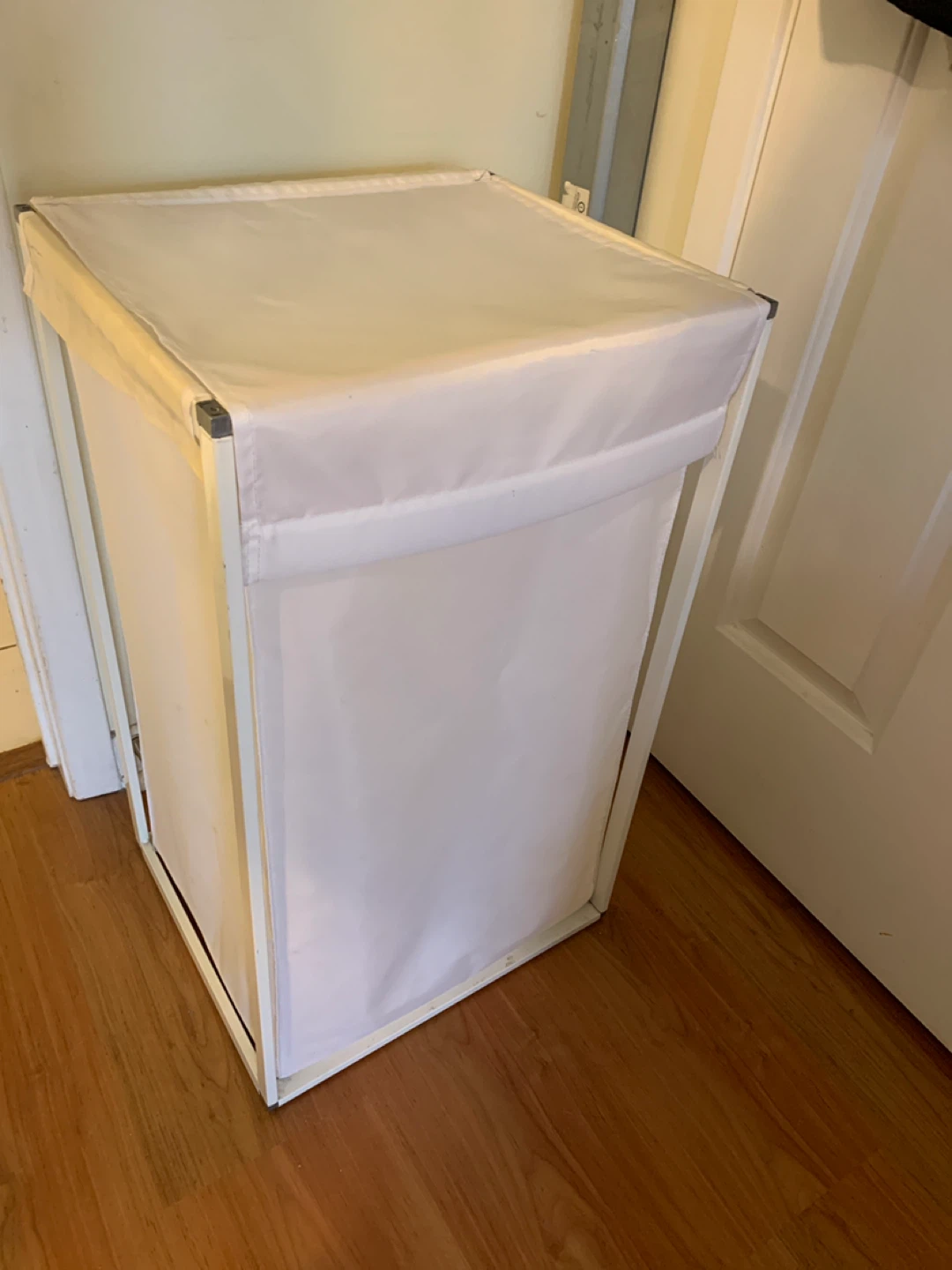 White Collapsible Laundry Hamper - photo 2