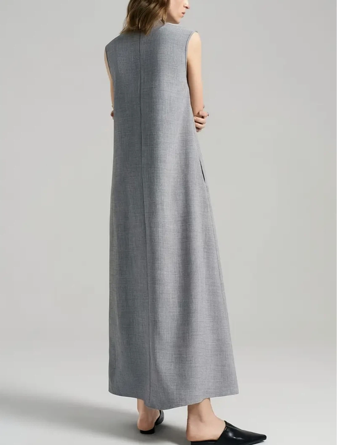 Women's Grey Sleeveless Maxi Dress - photo 2