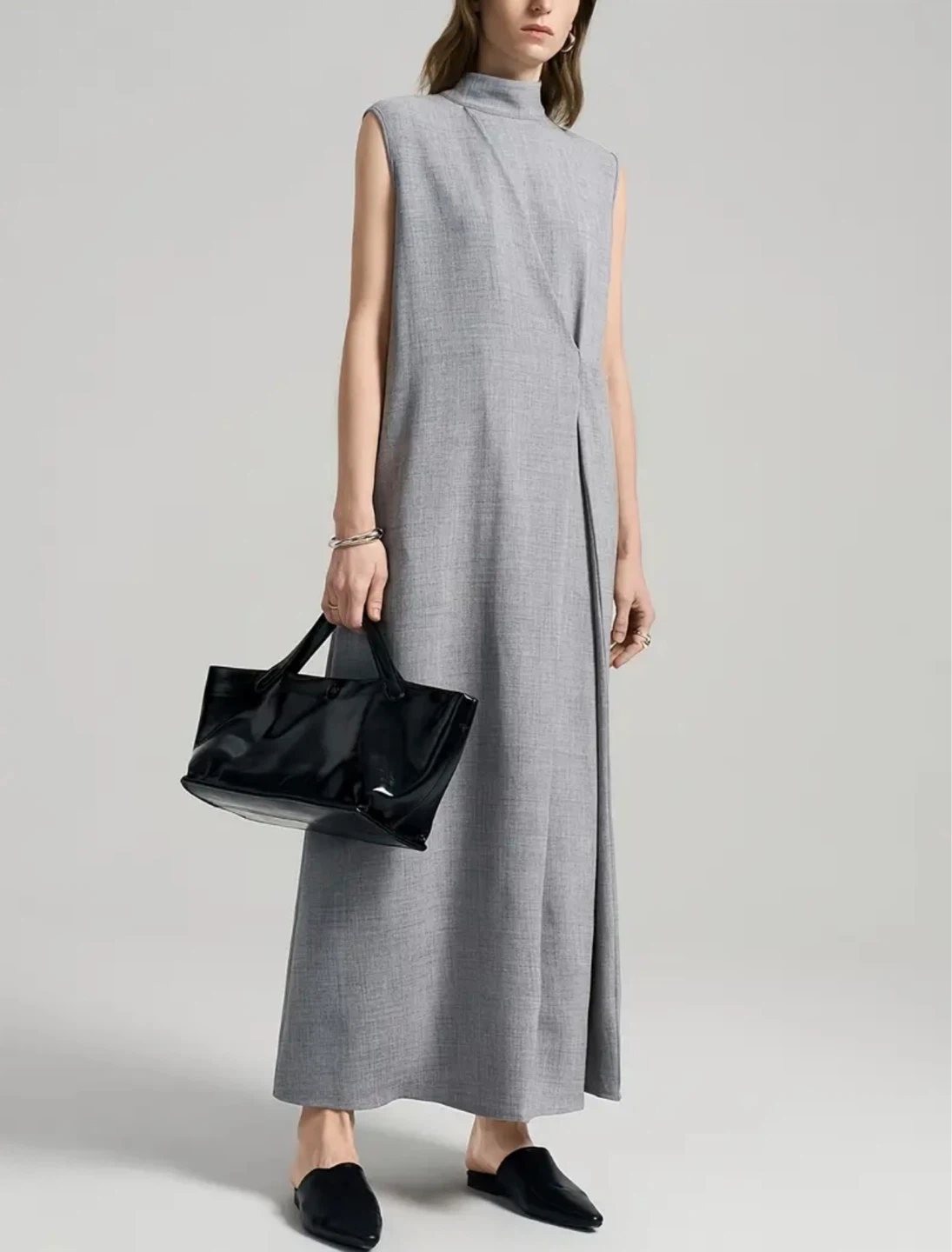 Women's Grey Sleeveless Maxi Dress - photo 4