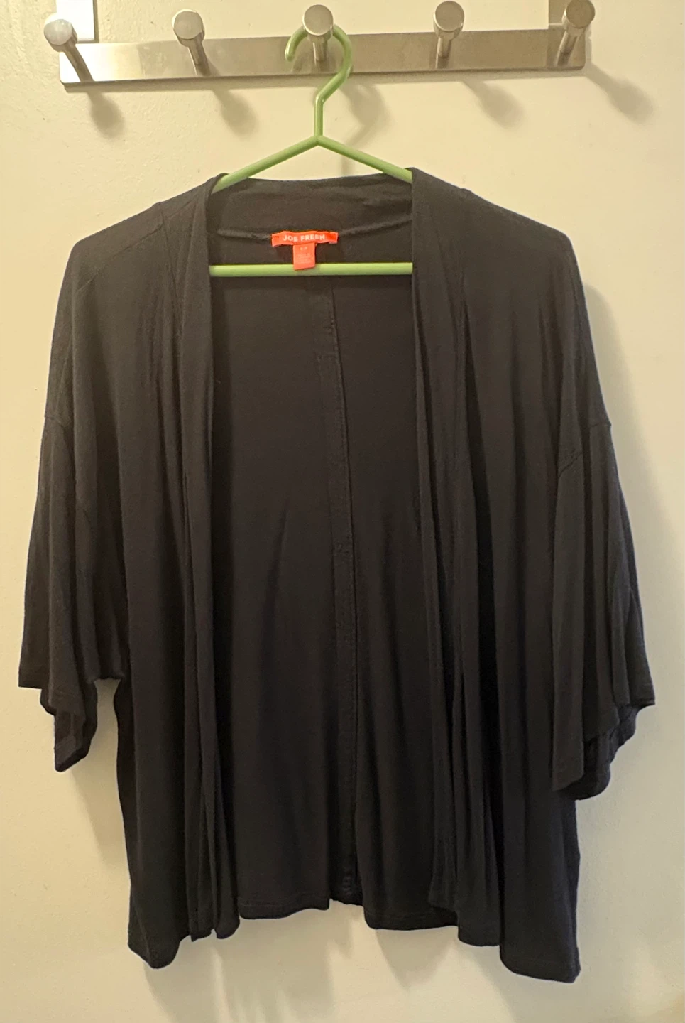 Joe Fresh Black Open Front Kimono Cardigan 🌱