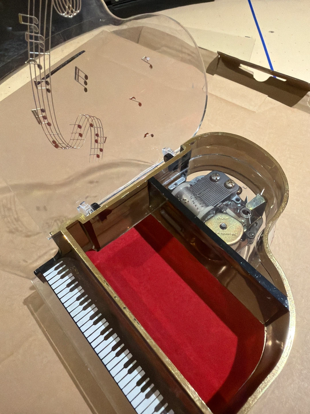 Vintage Sankyo Japan Music / Jewelry Box Grand Piano - photo 2