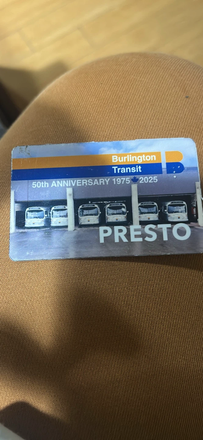 Burlington Transit 50th Anniversary PRESTO Card (1975-2025)