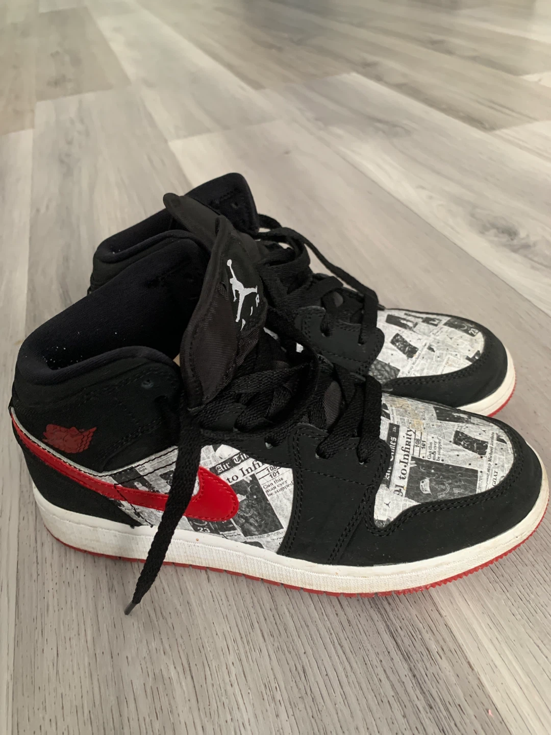 Air Jordan 1 Mid SE (PS) 'Newspaper' Shoes - photo 3