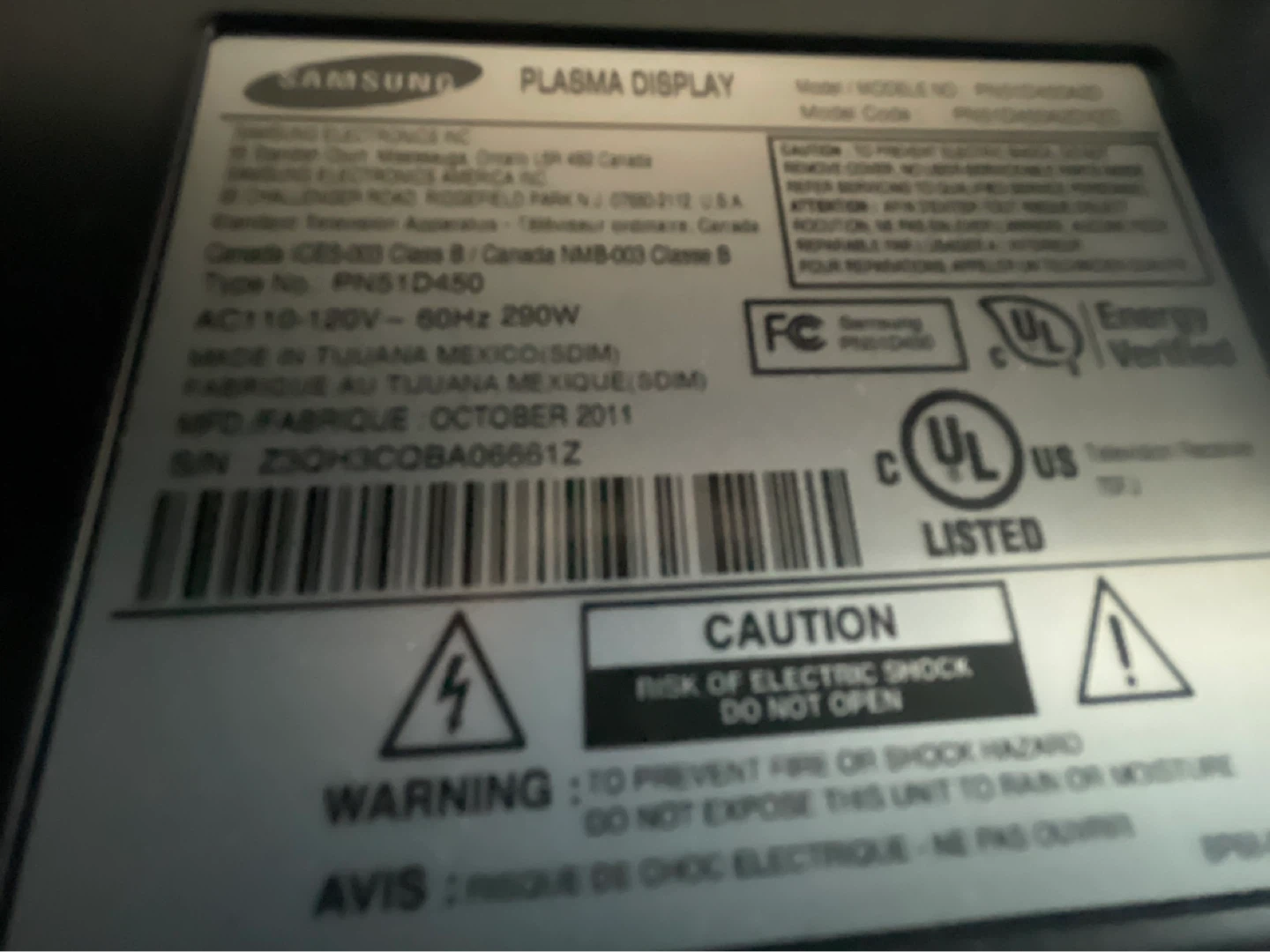 Samsung 55” Plasma TV - photo 3