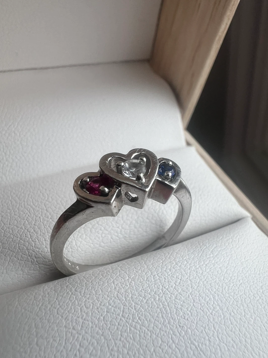 Sterling Silver Heart Ring with Gemstones - photo 2