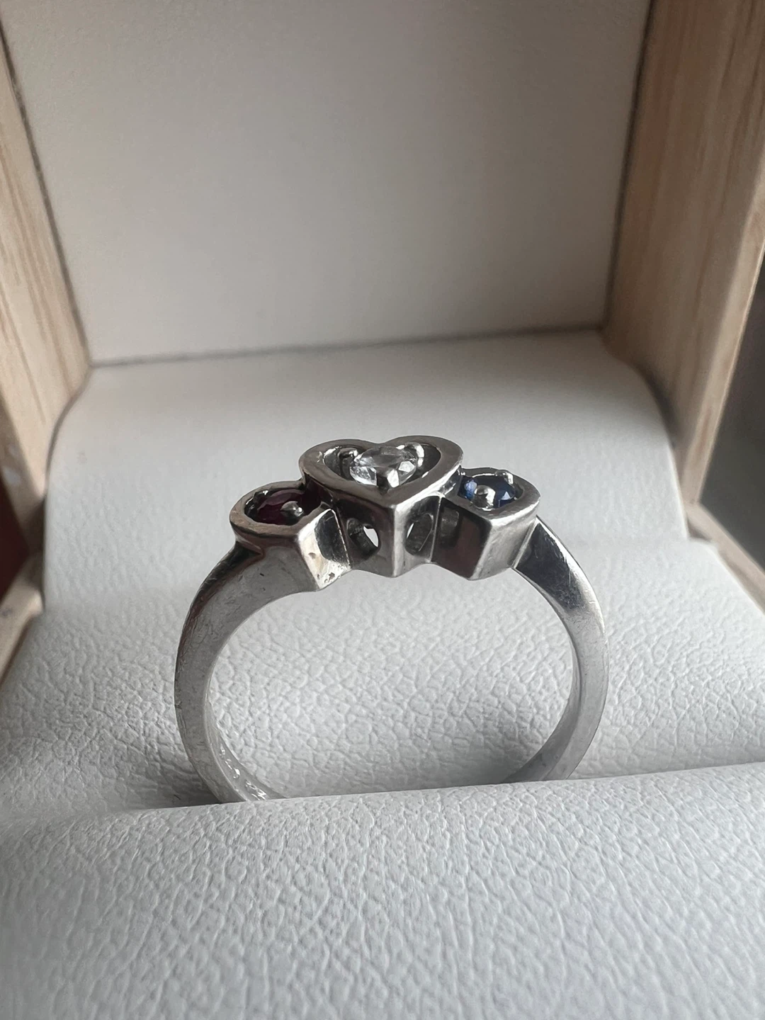 Sterling Silver Heart Ring with Gemstones - photo 4