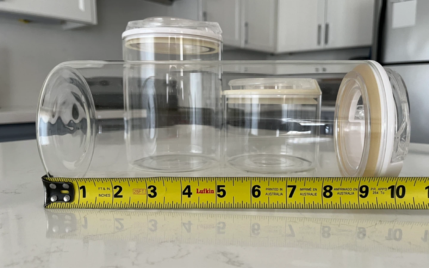 Set of 3 Clear Glass Canisters with Lids - photo 3