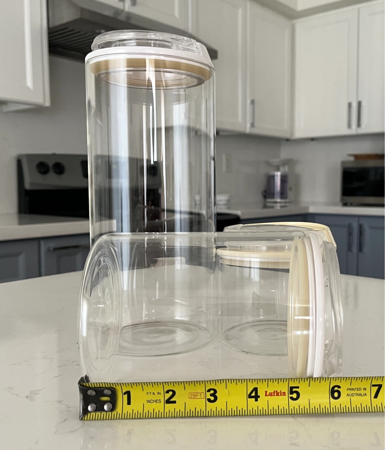 Set of 3 Clear Glass Canisters with Lids - photo 2