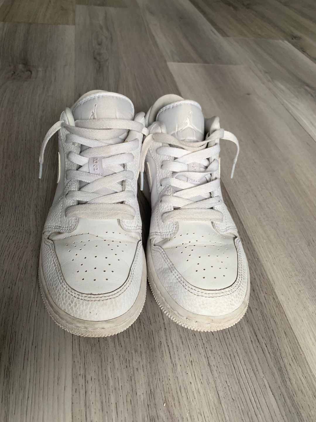 Nike Air Jordan 1 Low White Sneakers Size 5.5Y