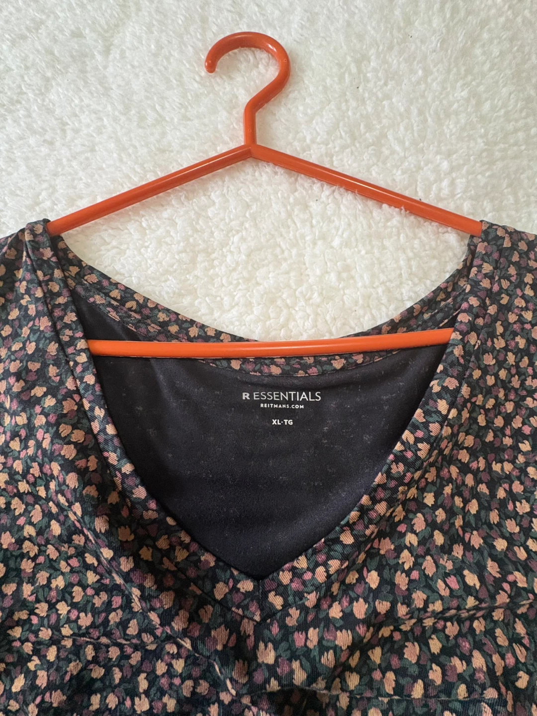 R Essentials Floral V-Neck Top XL - photo 4
