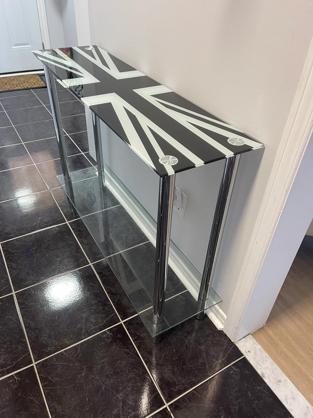 Union Jack Glass Console Table