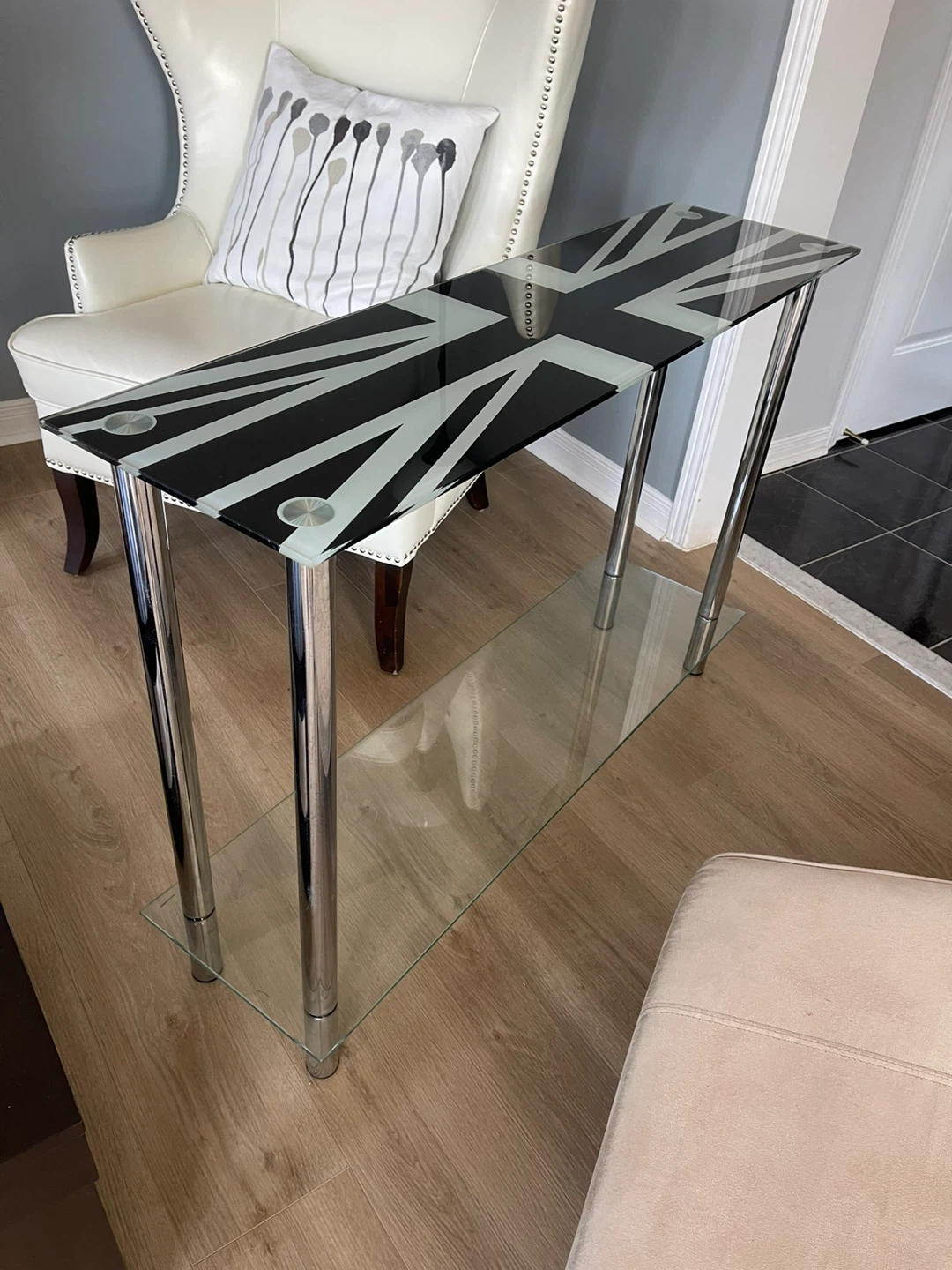 Union Jack Glass Console Table - photo 3