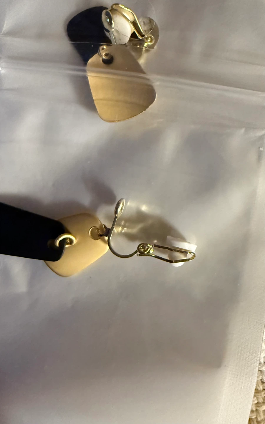 Gold Tone Square Drop Earrings - photo 2
