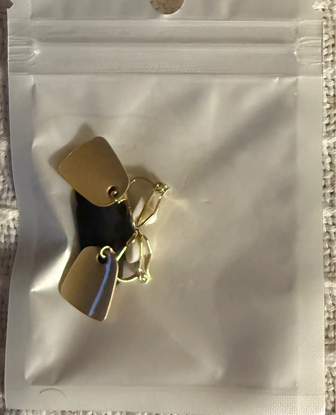 Gold Tone Square Drop Earrings