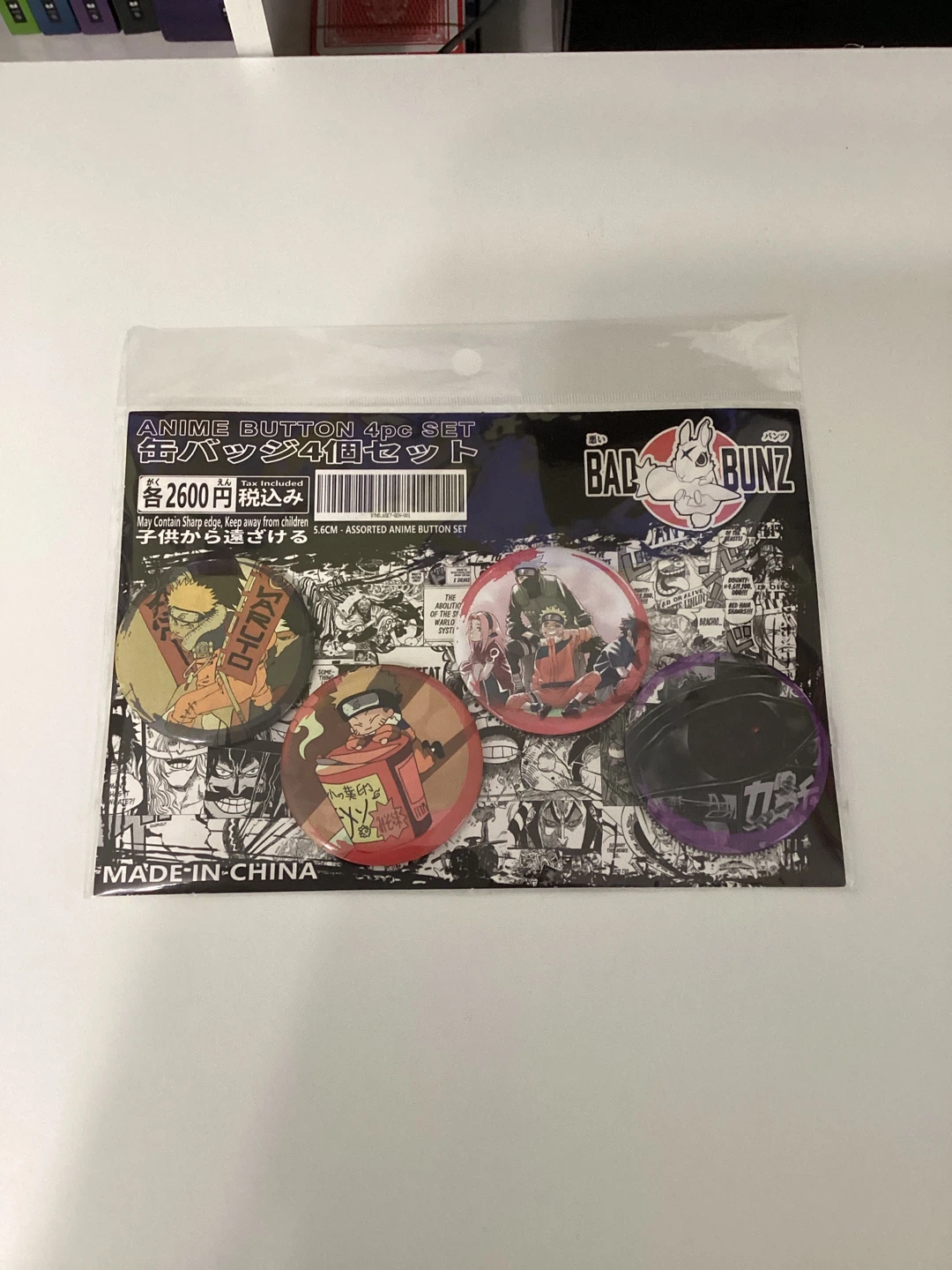 BAD BUNZ Anime Button 4pc Set